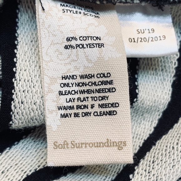 Soft Surroundings Shirt Size 2X Black Gray Striped Top CozyCore - Picture 9 of 9